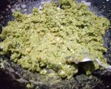 A picture of step 2 of Peas & cheese packet.