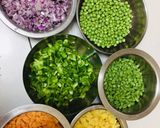 A picture of step 2 of Schezwan fried rice.