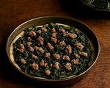 A picture of step 5 of Pizza with Broccoli Rabe, Smoked Provolone, and Sausage.