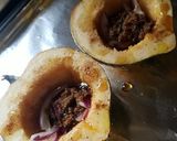 A picture of step 2 of Baked Bean & BBQ Meatball Stuffed Acorn Squash.