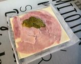 Une image de l'étape 2 de Feuilletés apéro jambon pesto tomate.