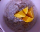 A picture of step 4 of Oatmeal #vegan contest.