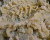 A picture of step 3 of Ragda Pettis raw banana patties.