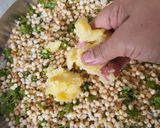 A picture of step 3 of Sabudana Vada.