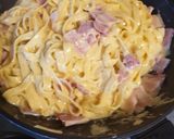 Une image de l'étape 6 de Pate carbonara.