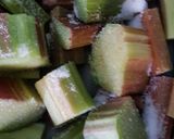 A picture of step 1 of Rhubarb and raisin oat slices.