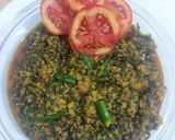 A picture of step 4 of Mutton mince with spinach.