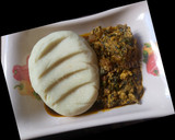 A picture of step 10 of Pounded Yam and Egusi Soup with Bitterleaf.