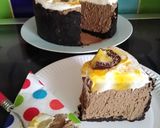 A picture of step 15 of Vickys Easter Creme Egg Cheesecake GF DF EF SF NF Vegan.