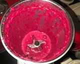 A picture of step 2 of Beetroot pancake with chocolate topping.