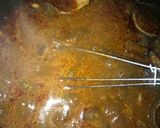 A picture of step 5 of Ogbono soup with white amala.