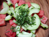 Ensalada de sandía con pepino