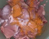 A picture of step 1 of Goan chicken cafreal.