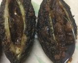 A picture of step 5 of Bharwan Karela.