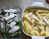 A picture of step 2 of Chilli bhindi bateta (ladyfinger and chips).