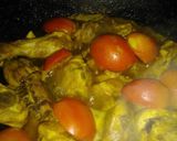 A picture of step 5 of Chicken highway karahi with rice.