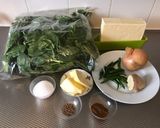 A picture of step 1 of Dhaba Style Palak Paneer (spinach with Indian cottage cheese).