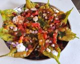 A picture of step 2 of Palak patta chat.