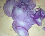 A picture of step 1 of Kachumbari.