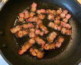 A picture of step 1 of Pan-fried Brussels Sprouts & Bacon.