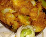 A picture of step 6 of Radish(mooli) with Besan.