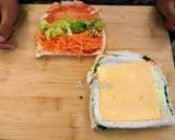 A picture of step 4 of Pinwheel sandwitches/Tricolour Sandwiches.