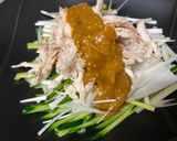 A picture of step 3 of Chicken Salad with Miso and Sesame sauce.