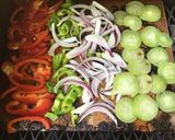 A picture of step 1 of California Farm Griddled Barbecued Fajitas.