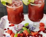 A picture of step 8 of Watermelon Pomegranate Grapes Mocktail.
