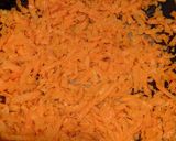 A picture of step 1 of Gajar Halwa with vanilla custard mousse.