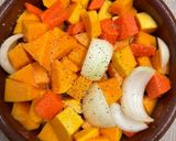 Foto del paso 1 de la receta: Quiche de calabaza, zanahoria y cebolla asada con ricotta en Airfryer