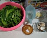 Foto langkah ke 1 dari resep Tumis Bayam Jepang Jamur.