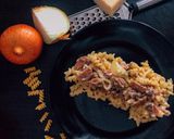 Foto langkah ke 7 dari resep Beef Fusilli Carbonara / Pasta Carbonara / Saus Carbonara / Macaroni Carbonara.