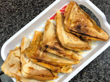 Potato sandwich with leftover chicken