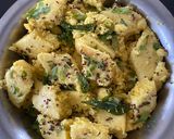A picture of step 6 of Dhokla vegan.