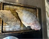 A picture of step 2 of Pla Nim (Nile Tilapia) - with green Mango Salad Thai Style - WOW :P.