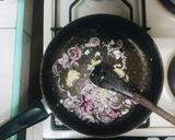 A picture of step 7 of Gizzard with rice and greens.