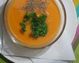 A picture of step 8 of Butternut soup with chia seeds toppings.