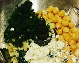 A picture of step 1 of Spinach, Chickpea and Feta Burger w/Lemon Tahini Dressing,,😚.