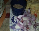 A picture of step 2 of Aloo onion bhujiya.