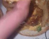A picture of step 3 of Dynamite chicken burger.