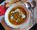 A picture of step 3 of Methi malai matar.