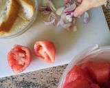 A picture of step 1 of Watermelon, Tomato, and Red Onion Gazpacho.