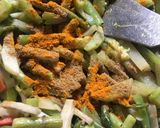 A picture of step 4 of Lentil Fritters in mix veg curry.
