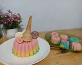 Foto langkah ke 7 dari resep Rainbow puding / Puding roti tawar.