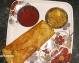 A picture of step 6 of Moongdal chilla.