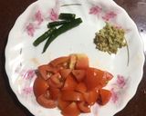 A picture of step 1 of Dahi Bhindi.