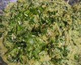 A picture of step 3 of Methi bhaji green garlic pakora.