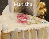 A picture of step 15 of Bluberry Butterscotch Dual flavour tall cake 🎂.