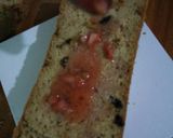 A picture of step 7 of Chocolate chip and raisins white forest block cake.
